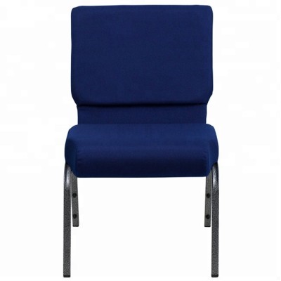 Wholesale Padded Blue Church Chairs with Pouch Rental Sell Metal Church Chair for Pew New Used Chairs for Church